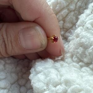 Elegant Gold and Red Stud Earrings